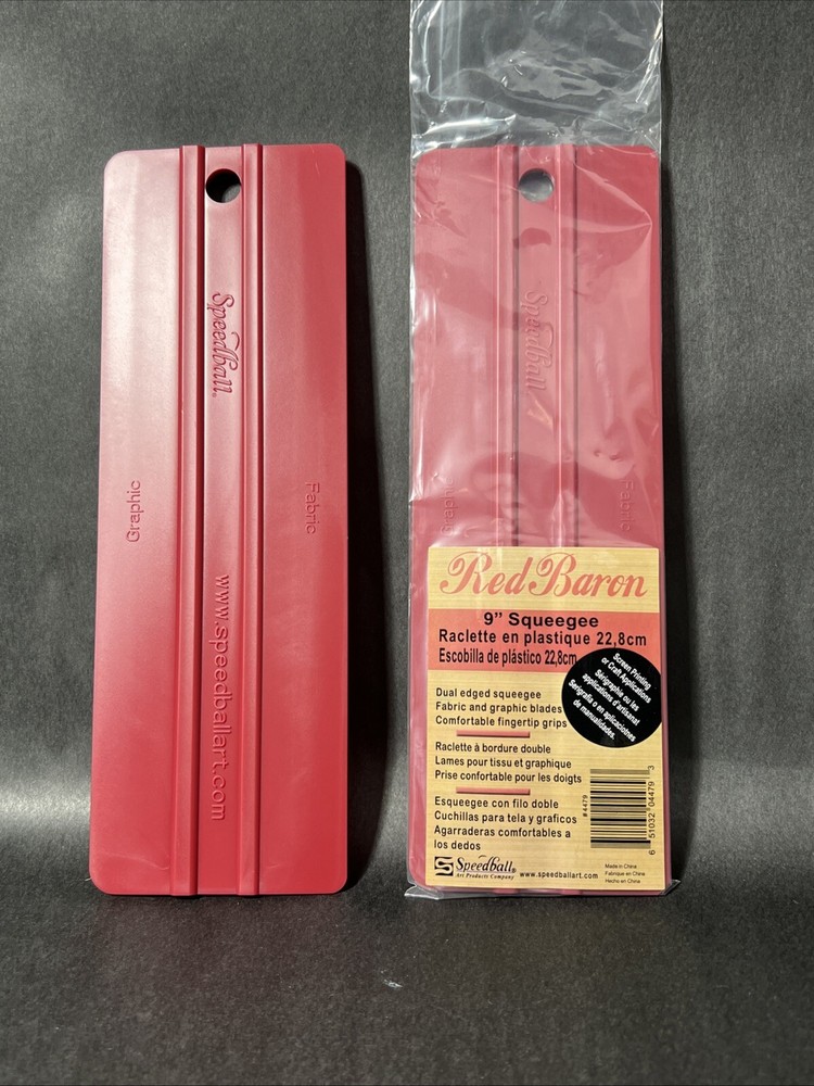 2- Pack! Speedball Red Baron Dual-Edged Squeegee-9"