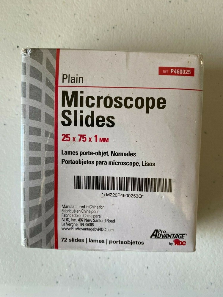 Pro Advantage P460025 Plain Microscope Slides 25 x 75 x 1mm