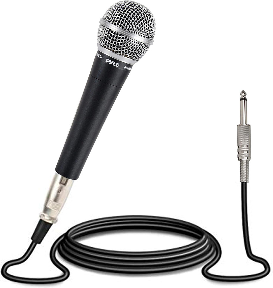 Microphone Stand, Black (SAMK10) & Pyle Handheld Microphone Dynamic Moving Coil
