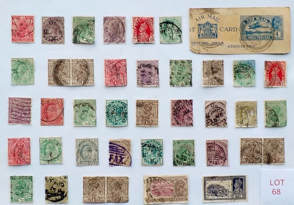 INDIA STAMPS - VARIOUS DENOMINATIONS. LOT 68. (see description)