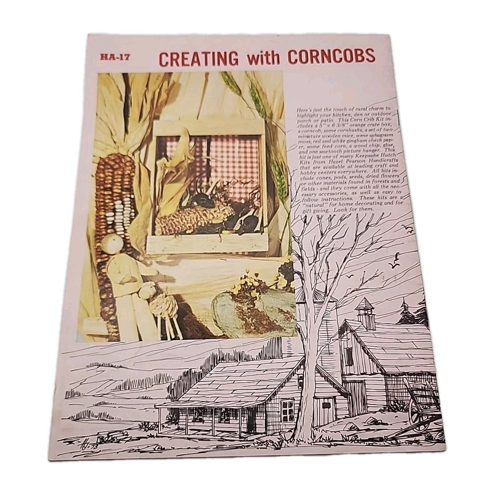 Creating With Corncobs Farm Toy Projects Instruction Pattern Design Booklet 1973