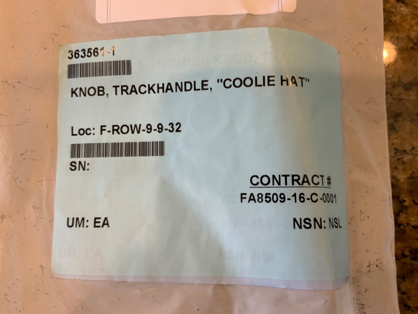 (16) Boeing 363561-1 Helicopter Trackhandle Knob “Coolie Hat”
