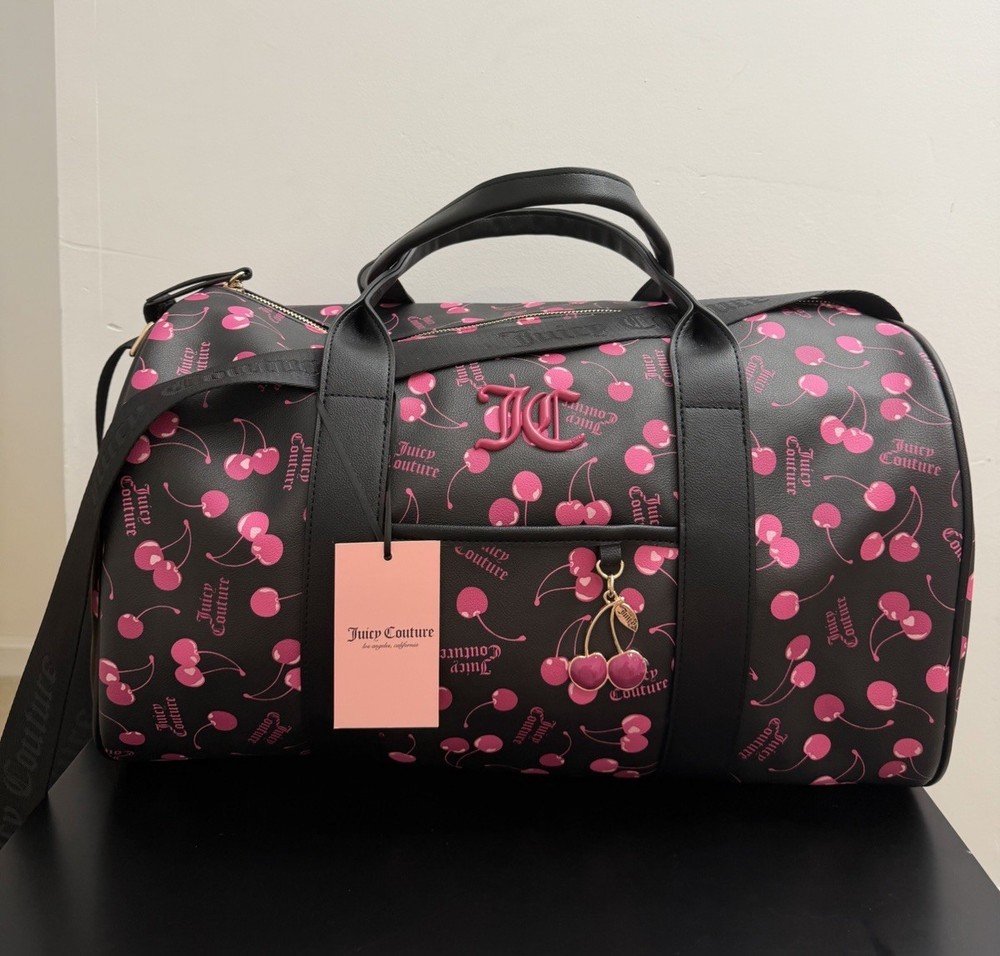 Juicy Couture Cherry on Top Weekender Bag Black Multi NWT