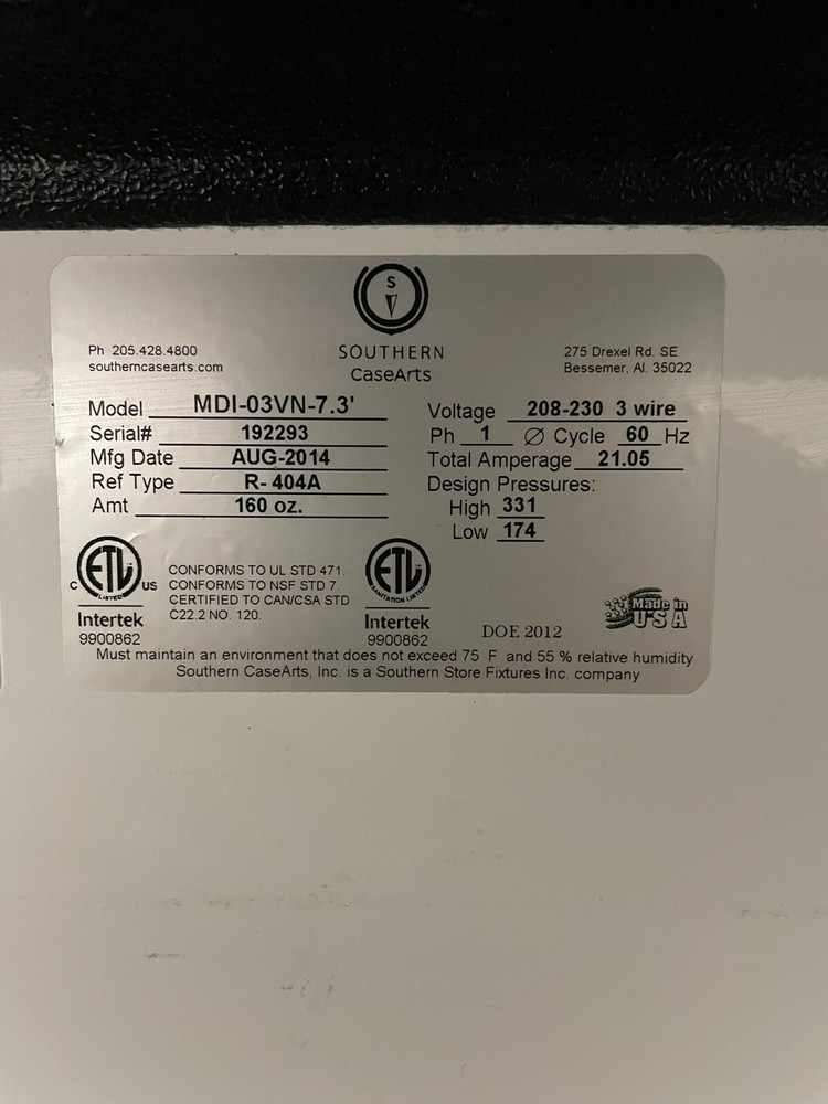 Southern CaseArts MDI-03VN-7.3' Display Case