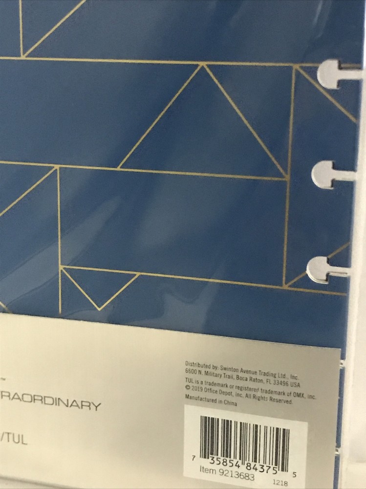 TUL Discbound Notebook Covers, Junior Size, Navy Geo, 2 Covers