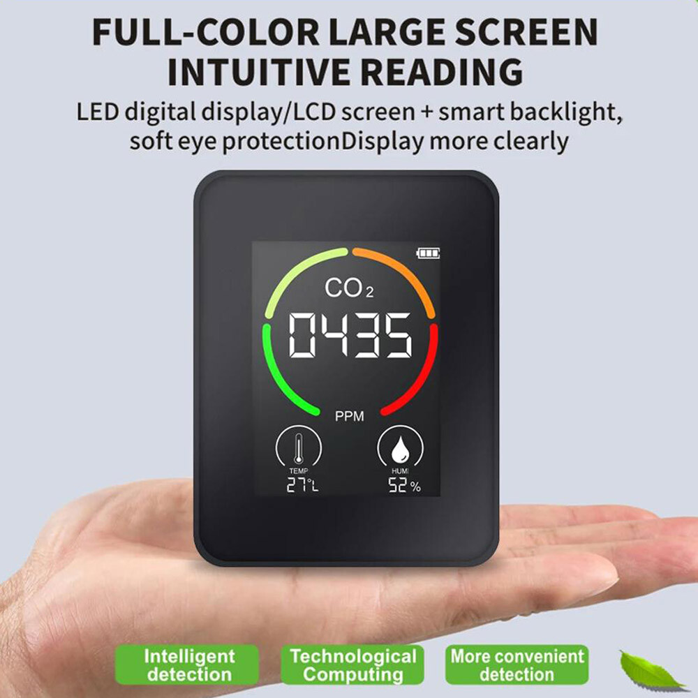 CO2 Meter Air Quality Monitor 400-5000 PPM Sensor Carbon Dioxide Detector US