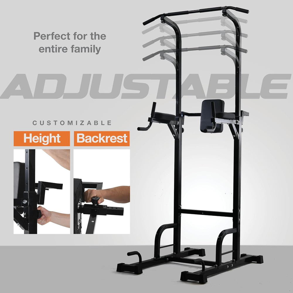 Pull up Bar Free Standing - Power Tower, Multi-Functional Pullup Dip Station, Ca