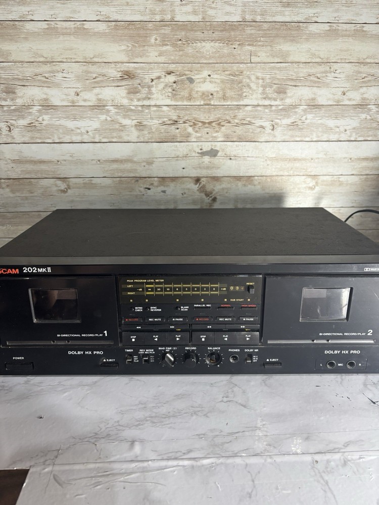 TASCAM 202 MK ii Double Auto Reverse Cassette Deck Tested Missing Knob Read !!