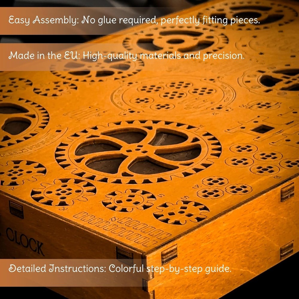 Mechanical Wall Clock Kit for Adults - DIY Steampunk Puzzle