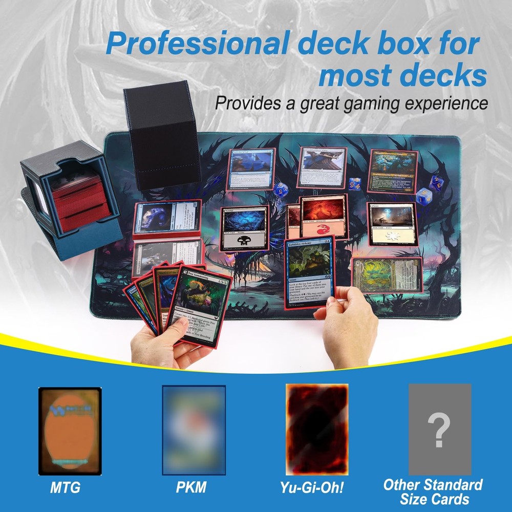 MTG Deck Box, Double Display Window MTG, Commander Deck Box Fits 120+ Single ...