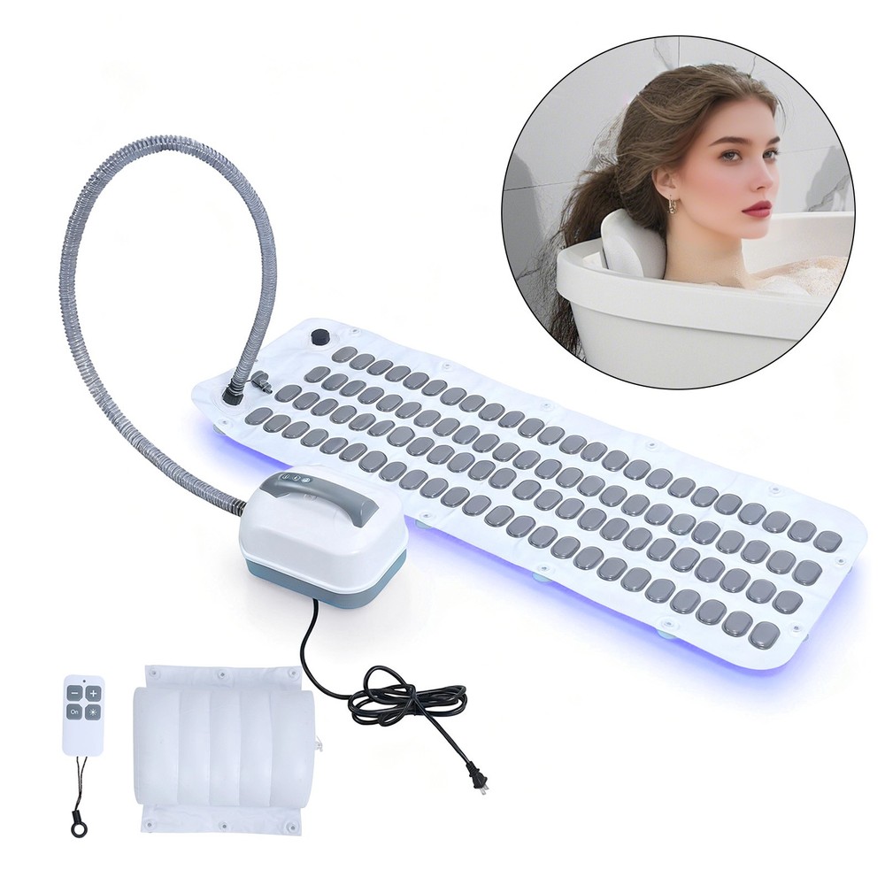 Portable Spa Bubble Machine Bath Massager,Full Body Bubbling Bath Mat for Bathtu
