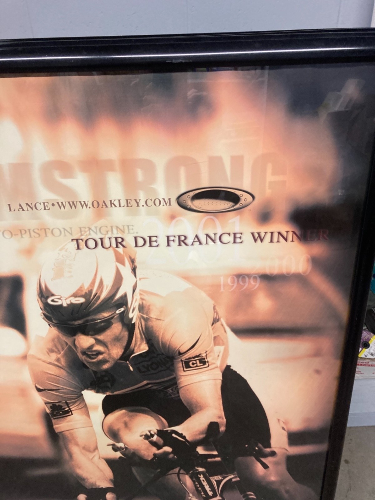 Lance Armstrong 2001 Oakley Tour de France Winner Poster Framed 28" x 41"