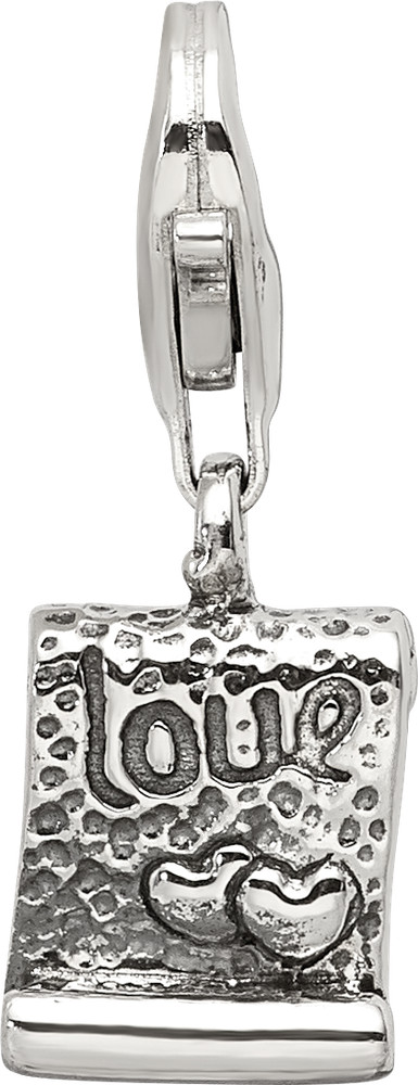 Silver Reflections Love Note Click-on for Bead QRS559
