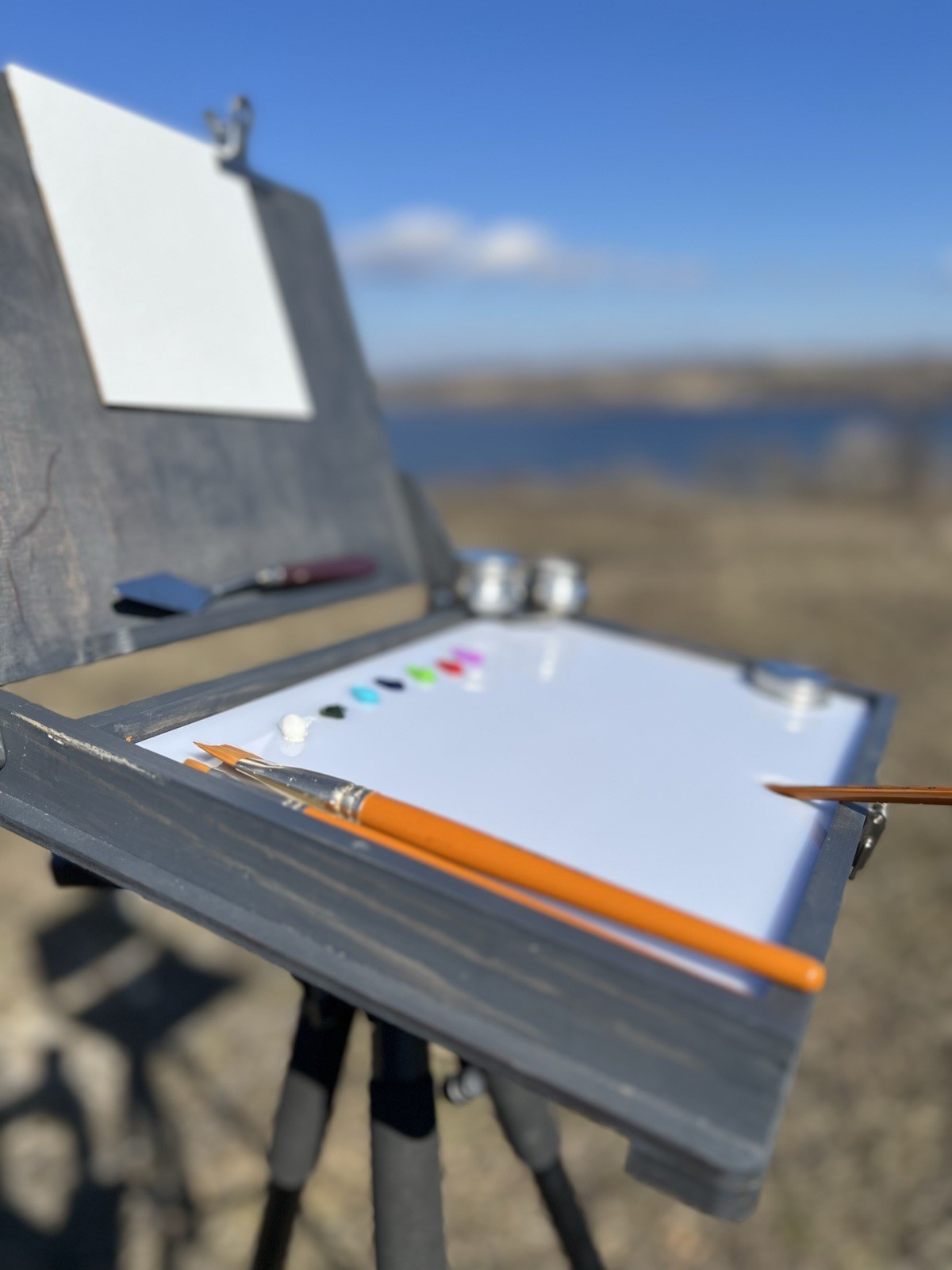 Deep Pochade Box 14*10 “ Plein Air Travel Easel -Portable Artist paint storage