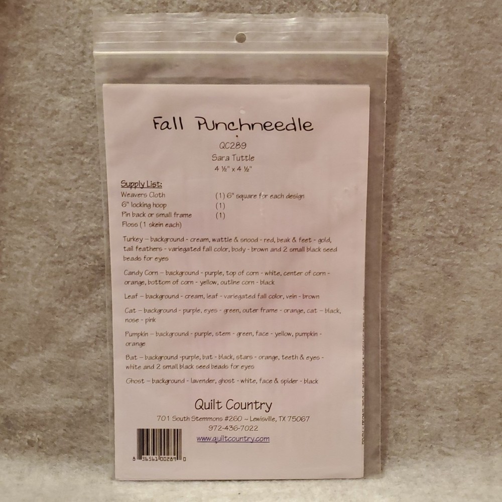 Fall punchneedle patterns 2005 4.5 inch square Halloween ghost Thanksgiving bat