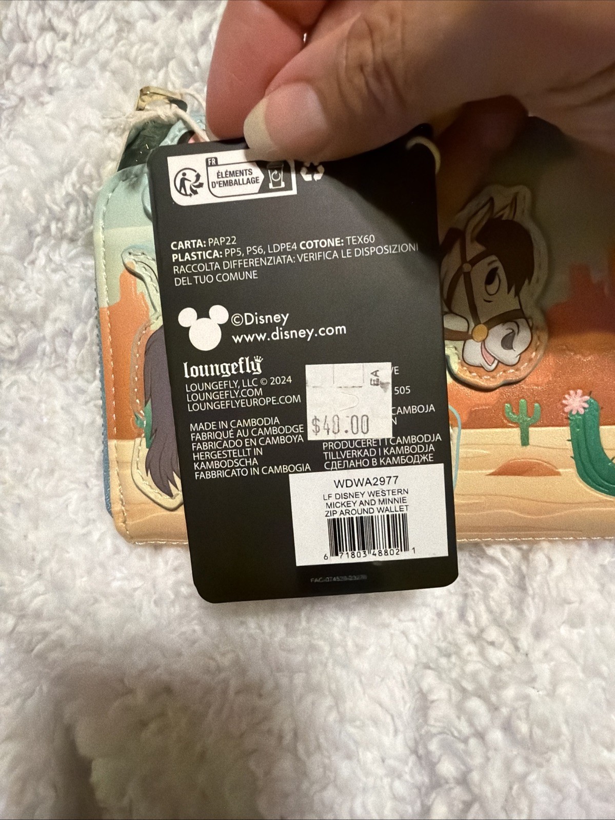 Loungefly Disney Western Mickey and Minnie Horse Ride Zip Around Wallet NEW