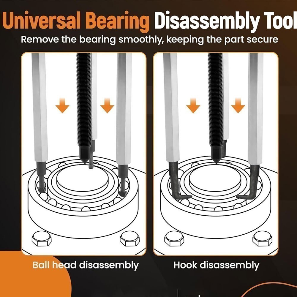 Bearing Disassembly Puller Inner Hole Puller Removal Tool Three-jaw Puller Kits