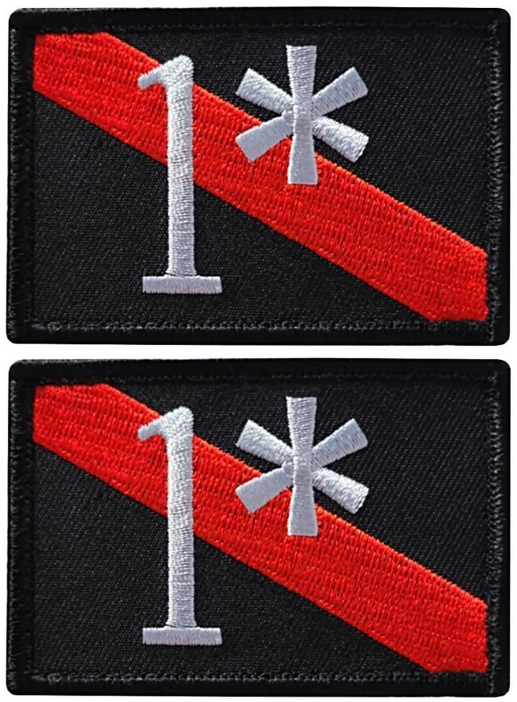 Firefighter  1* (One Ass To Risk) Thin Red Line Patch | 2PC  HOOK BACK 3"X2"