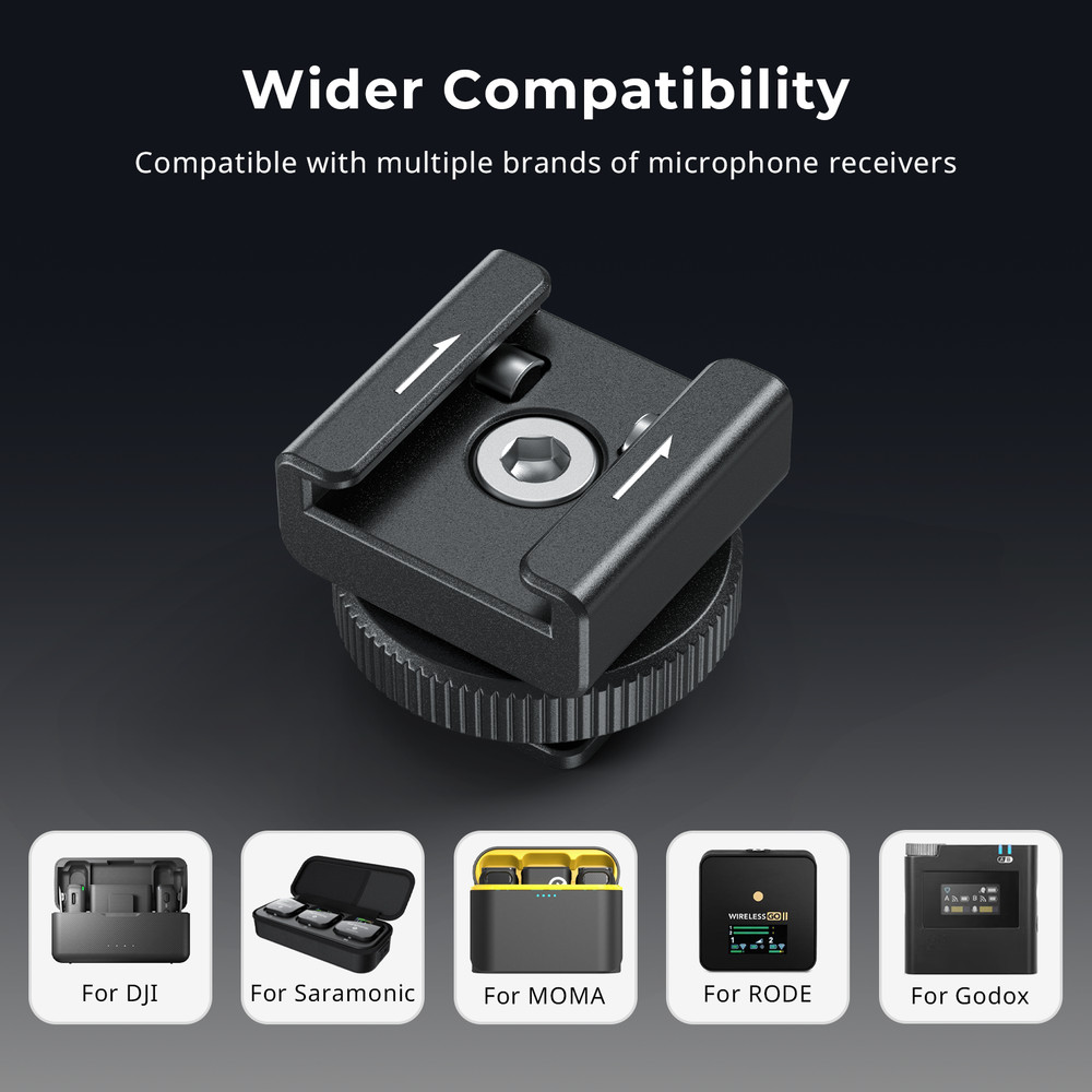 SmallRig Cold Shoe Mount Adapter for Wireless Microphone, for DJI Mic / Mic 2