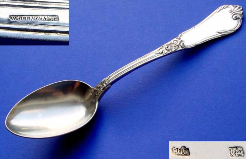 Large Solid Spoon, WOLLENWEBER, 800 Silver A332