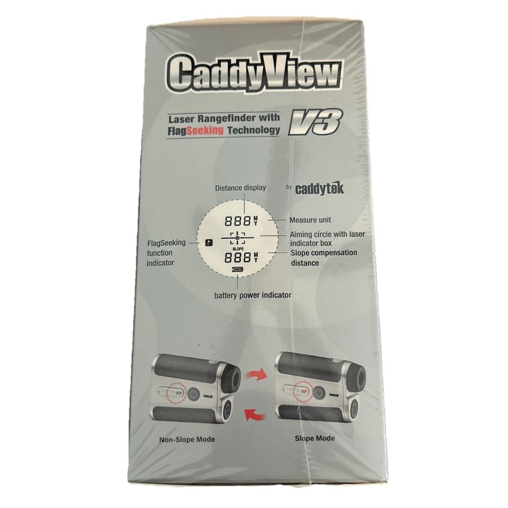 Caddytek Golf Laser Rangefinder, Caddyview V3 +Slope, 6X Magnification