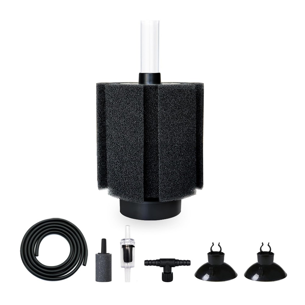 50-60 Gal Aquarium Sponge Filter Ceramic Media & Bubble Diffuser Quiet Fish Tank