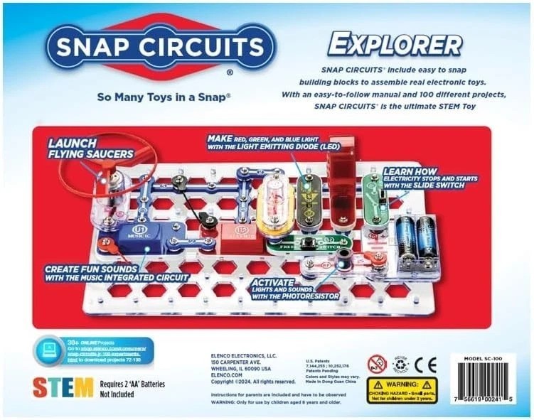 Jr. SC-100 Electronics Exploration Kit - 100+ Engaging Circuit Projects for Kids