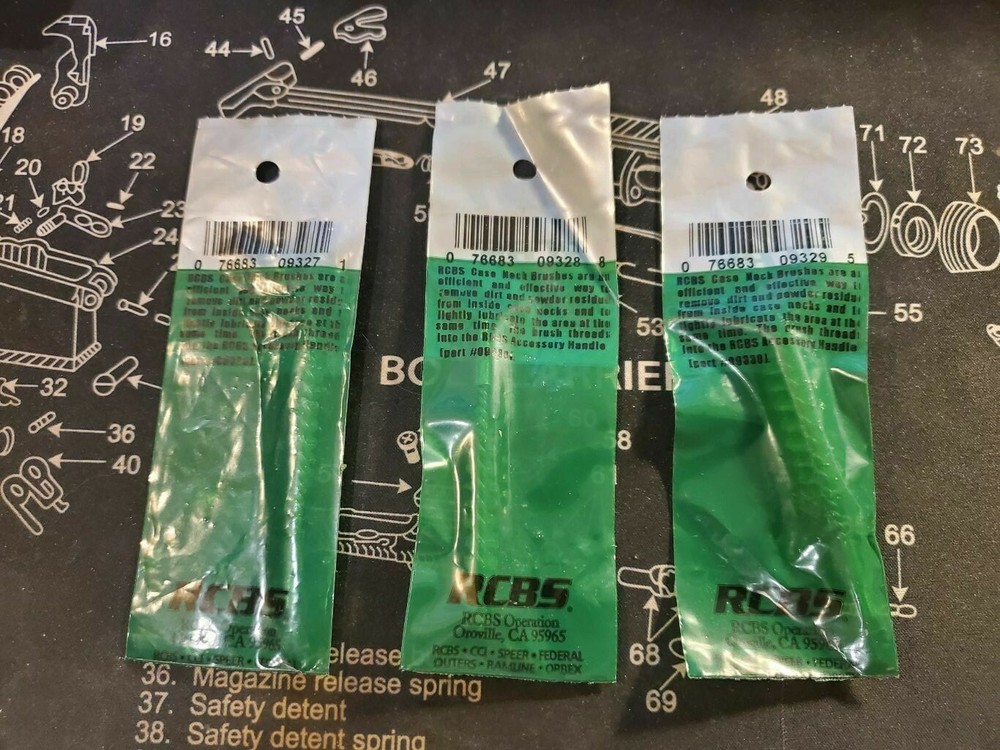 RCBS Case Neck Brush Lot Large, Medium, Small NEW