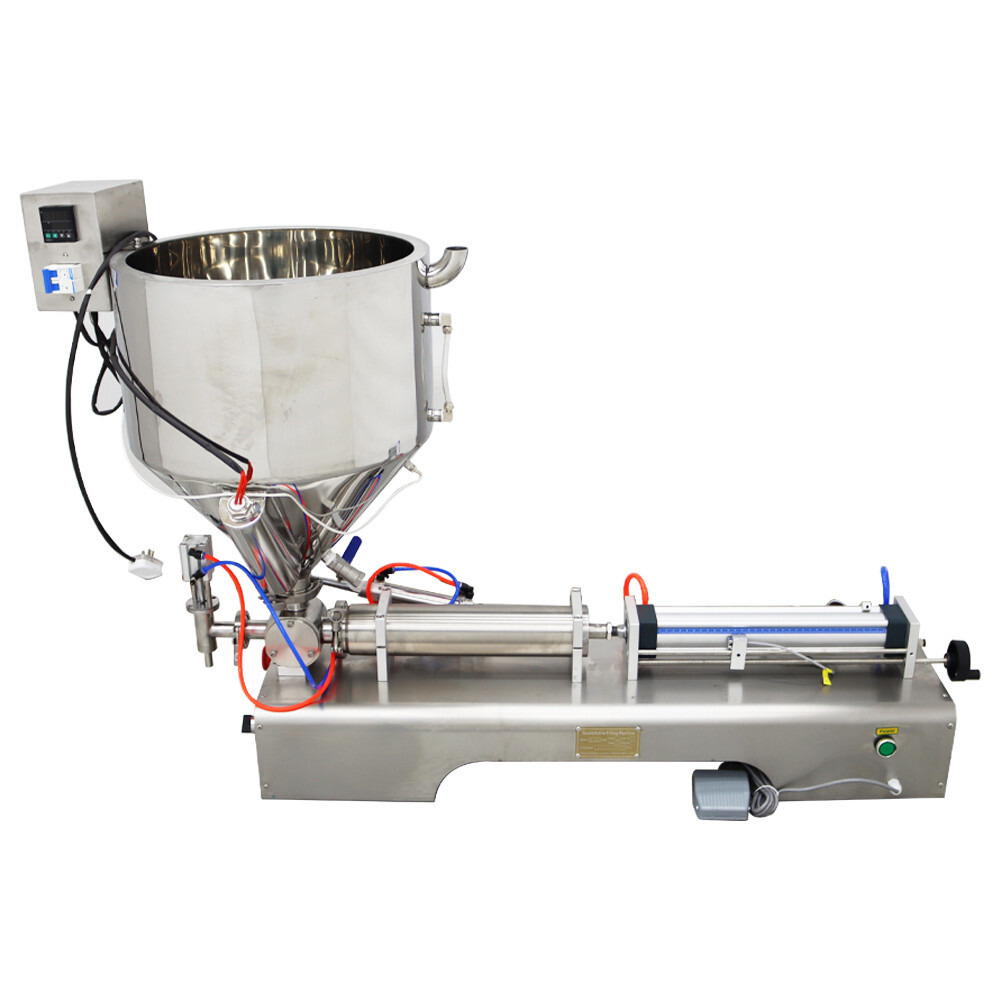 110V 100ml-1000ml Pneumatic Paste liquid Heating Filling Machine Single Nozzle