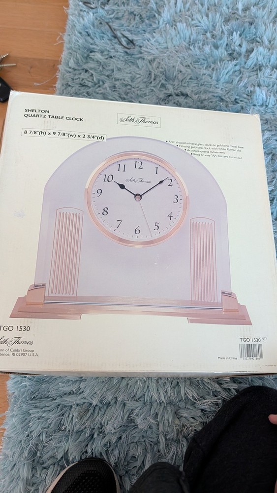 Seth Thomas Clock Shelton Quartz Table Clock In Package Retired TGO1530