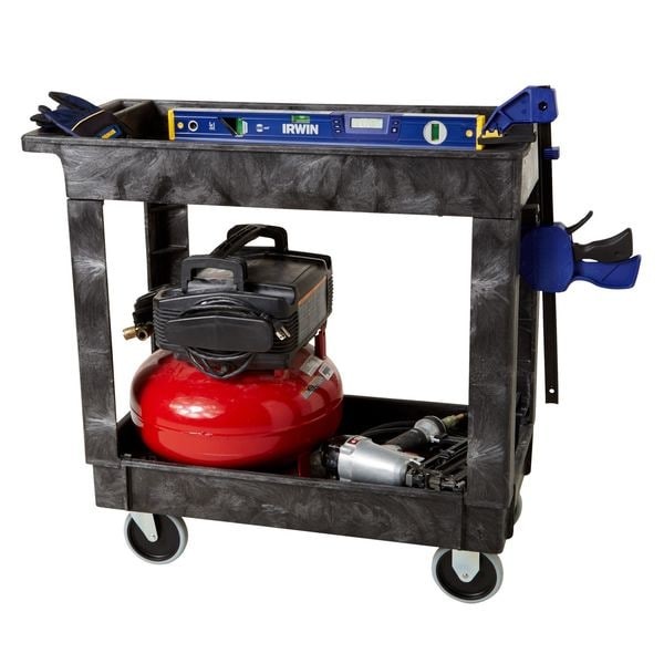 Rubbermaid Commercial Fg9t6600bla Structural Foam Utility Cart With Deep Lipped