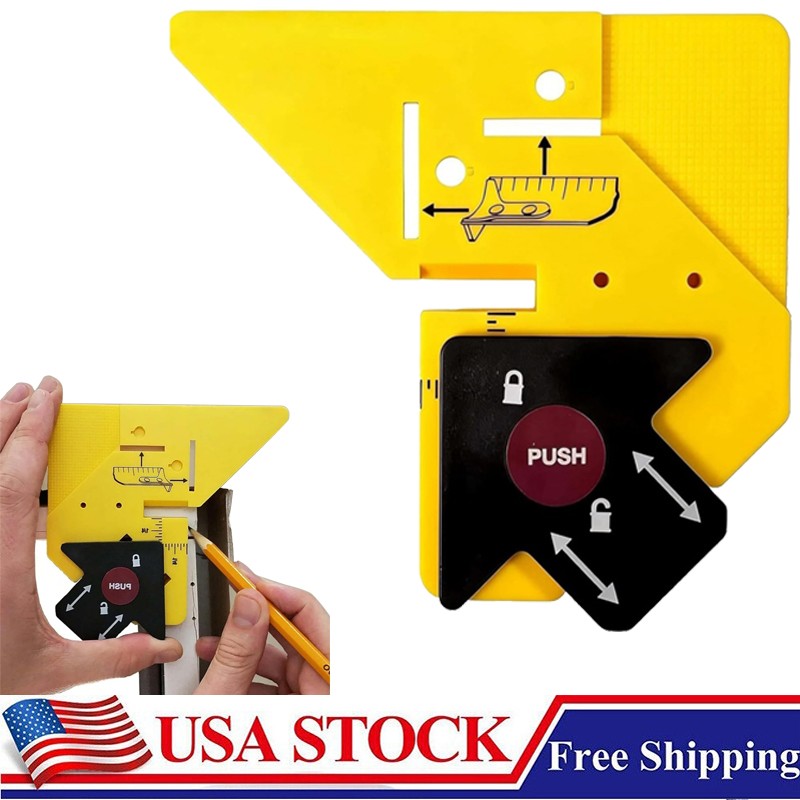 Multifunctional Trim Carpentry Aid Precision Measuring & Miter Marking Tool