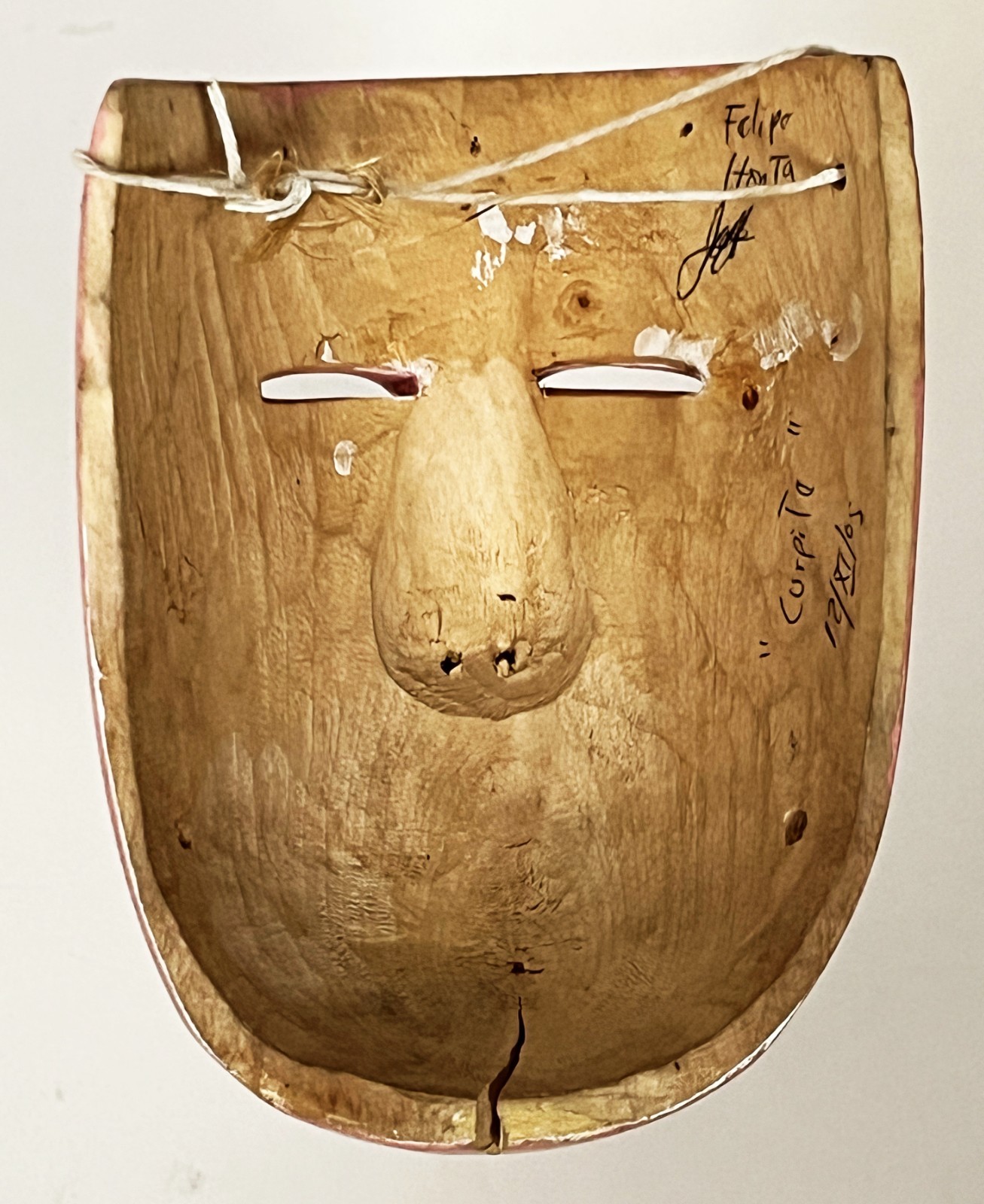 FELIPE HORTA TOCUARO MICHOACAN CURPITES WOOD DANCE MASK MEXICAN FOLK ART VIEJITO