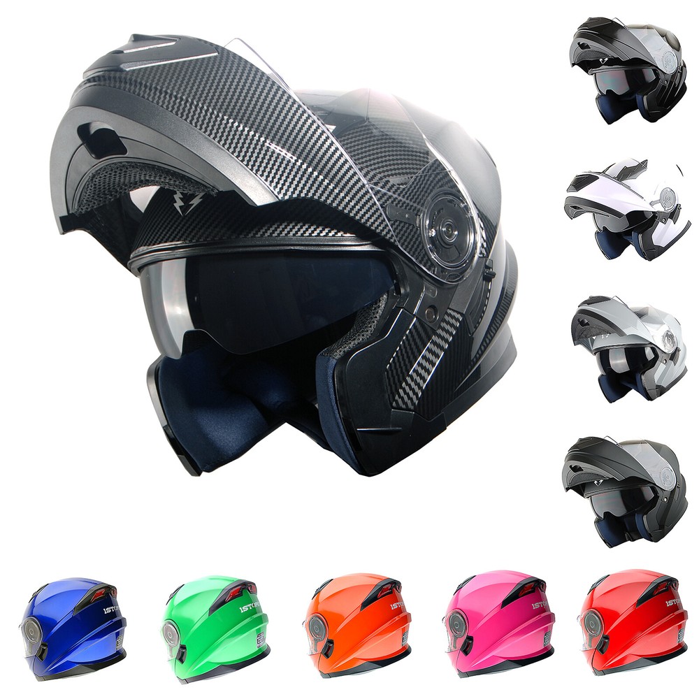 1Storm Motorcycle Modular Full Face Helmet Dual Visor Modular901 LED Tail Light