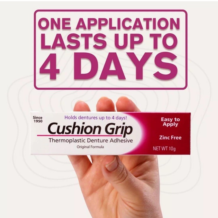 Cushion Grip Thermoplastic Denture Adhesive - 1 oz, Pack of 2