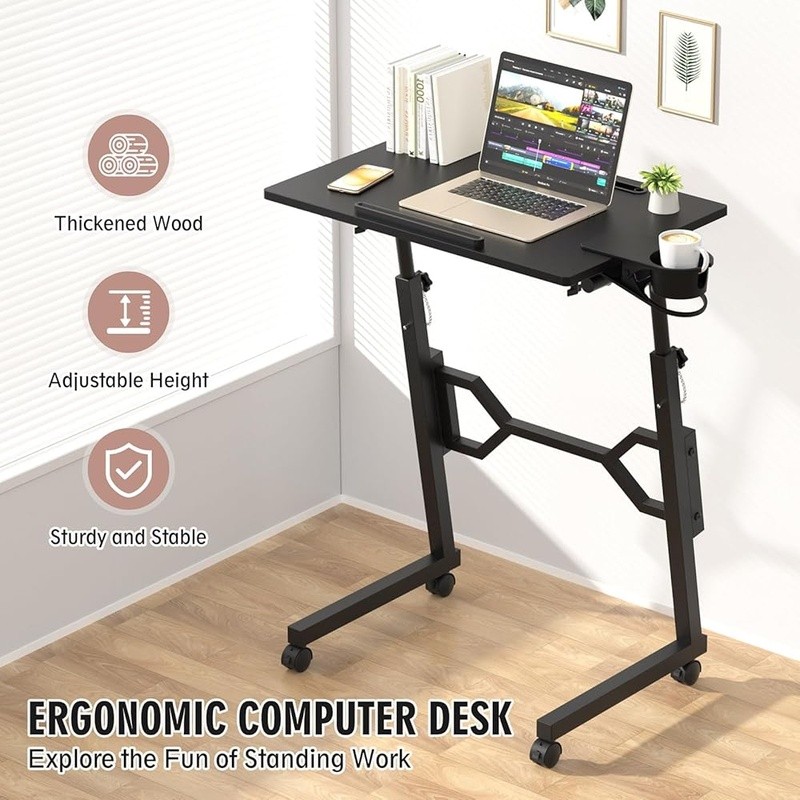 Adjustable Mobile Standing Desk Treadmill Ergonomic Height Rolling Workstation