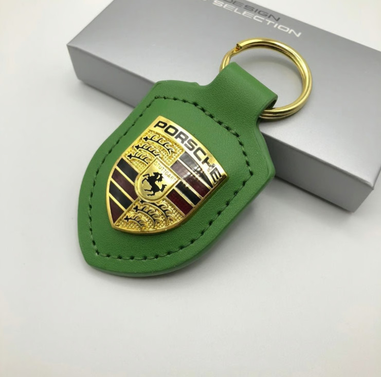 Genuine Porsche Leather Key Ring Python Green - Official OEM Car Accessory NWT
