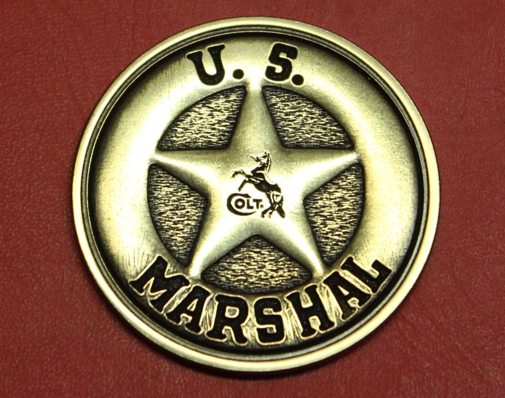 Colt Firearms Marshal Display Case Bronze Medallion
