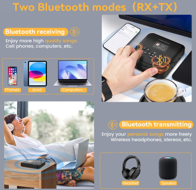 Portable Bluetooth CD Player with Speakers, FM Transmitter, Rechargeable