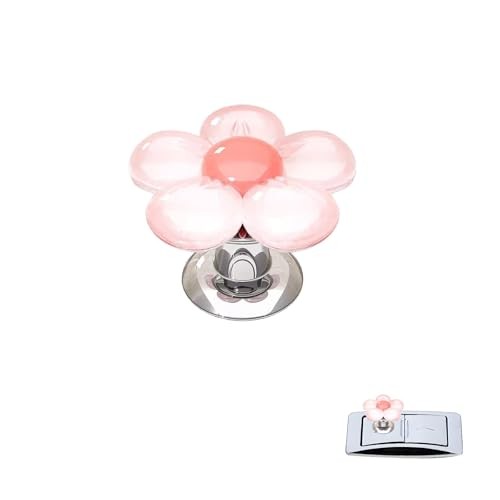 Push to Start Button Cover Pink Engine Starter Stop Flower Design Car Decor