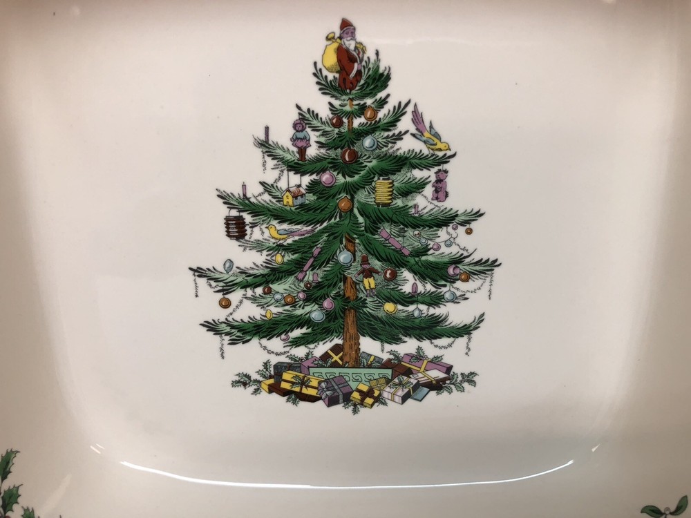 Spode Christmas Tree 10" Square Rim Baking Dish In Box