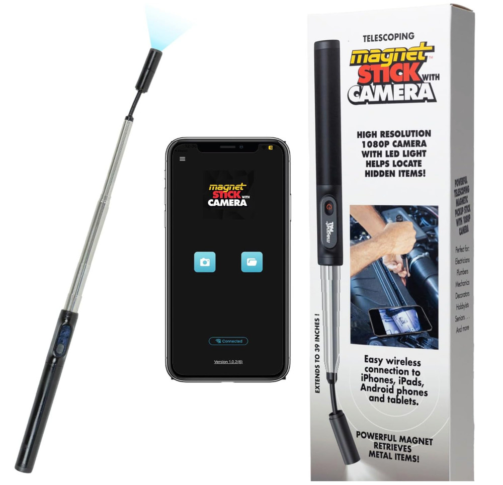 Wireless Telescoping Borescope compatible with Apple or Android. extends to 39"