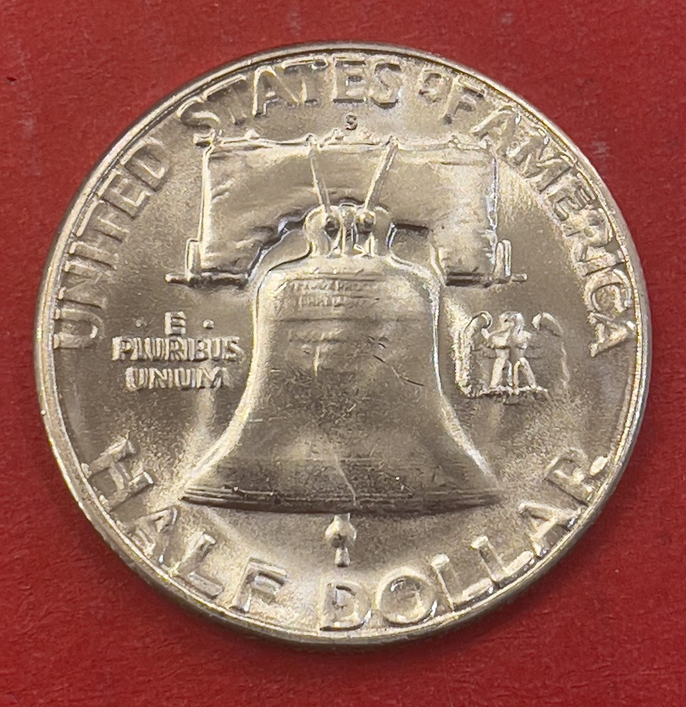 1954 S Franklin Silver Half Dollar, Choice to Gem Uncirculated.