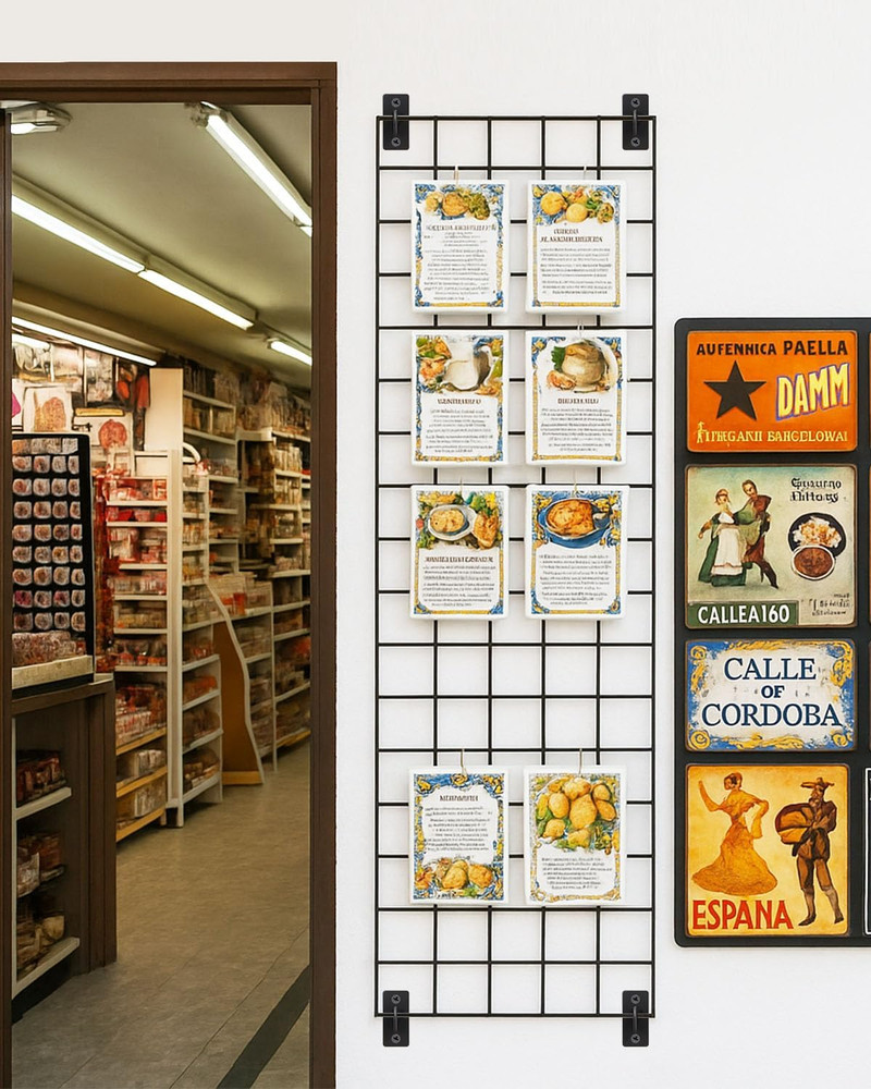 8 Pcs Gridwall Mount Brackets, Metal Grid Wall Panel Display Hooks with Screws,