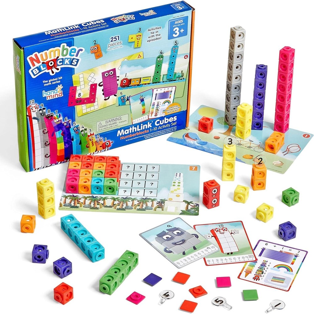 Mathlink Cubes Number blocks1-10 Activity Set, 30 Preschool Learning Activities,