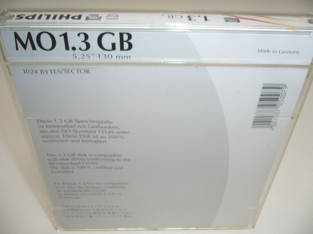 1.3GB MO disk Philips, Magneto Optical Disk 5.25" Rewritable, NEW