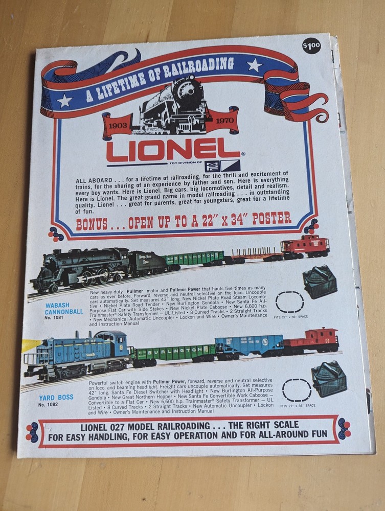 Lionel 1970 Catalog with poster