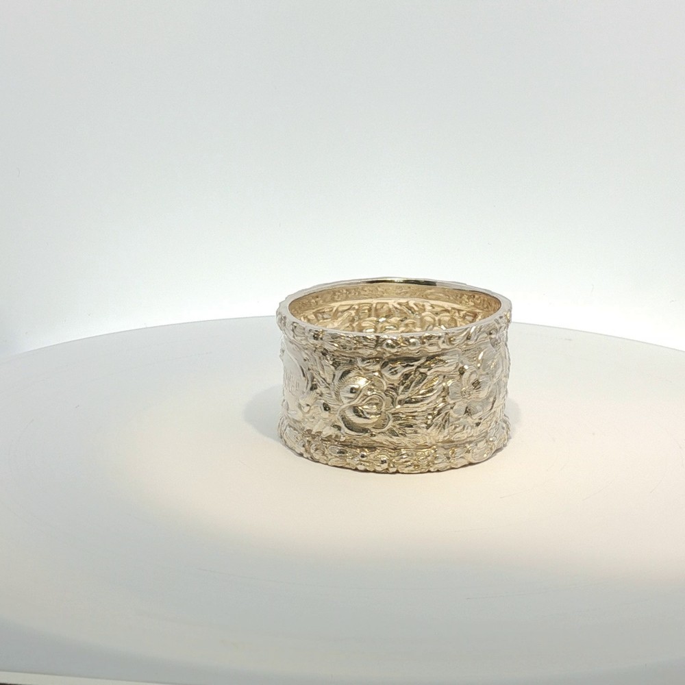 Sterling Silver Stieff Rose Engraved Napkin Ring