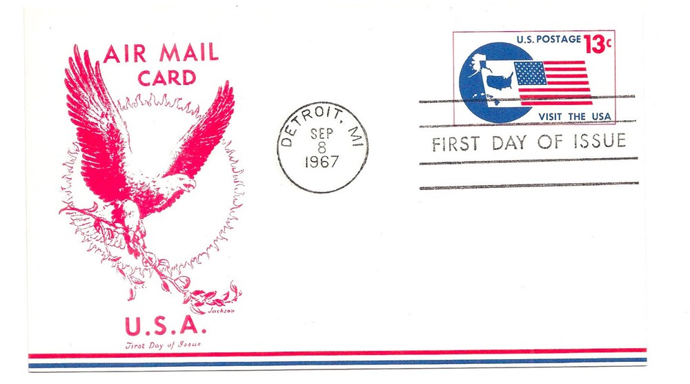 UXC8 13c Visit the USA Jackson FDC
