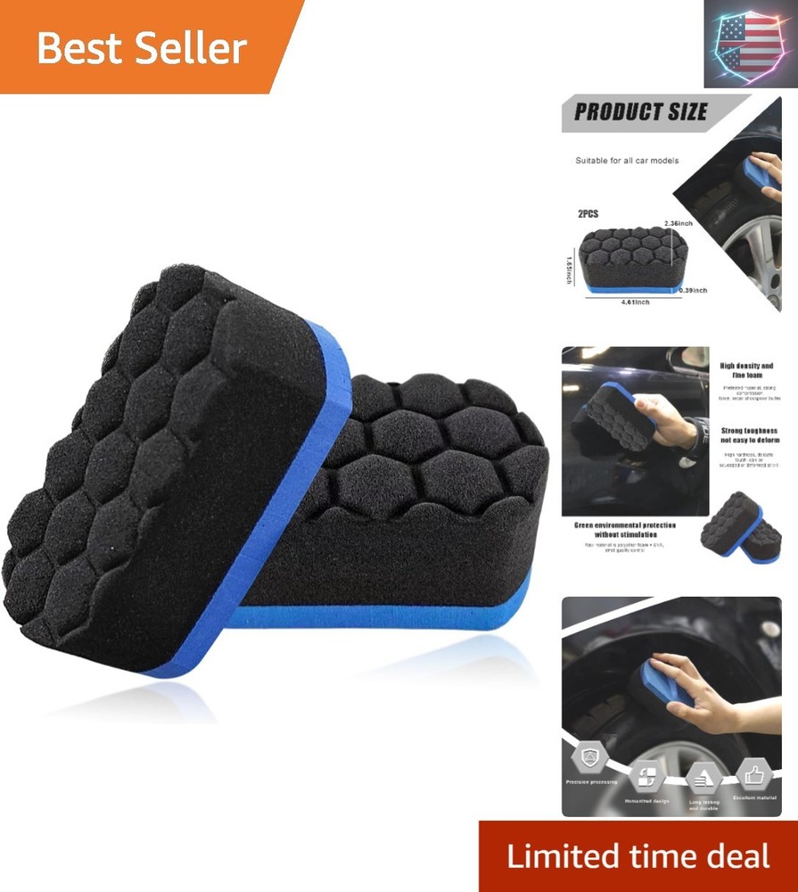 2 PCS , Easy Grip Hex Logic Tire Shine Dressing Applicator Sponge, Universal ...